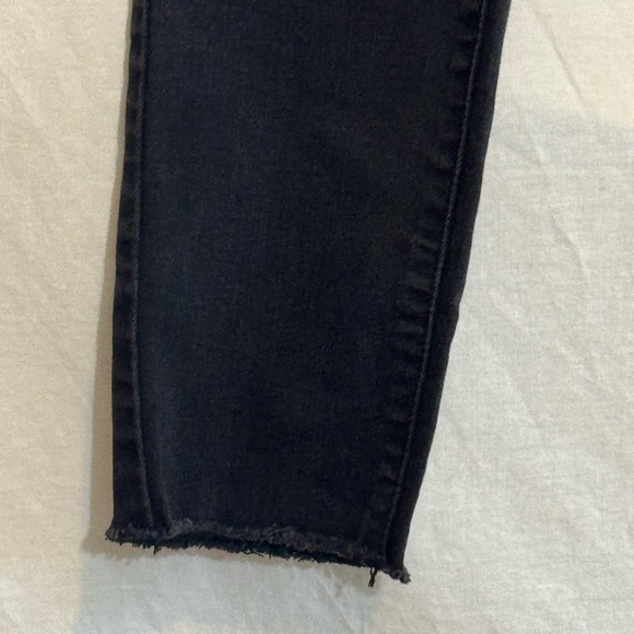 B-249 Seven7 Midnight Black Mid Rise Skinny Cropped Denim‎ Jeans Size 12 - Picture 3 of 16